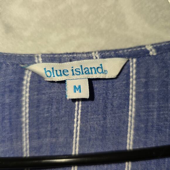 Blue Island Beach Swim Cover-Up Women's Size M Blue/White - Picture 3 of 9